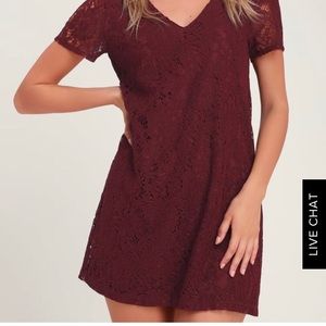Lulu’s Burgundy Lace Dress